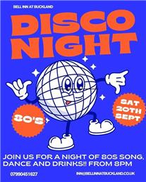 Disco Night - 20th Sept 8pm